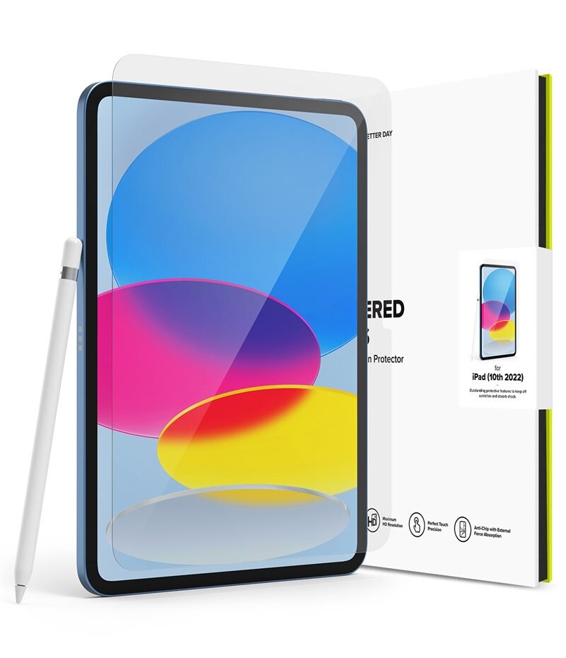 Ringke Apple iPad 10.9 10th Gen (2022) Skjermbeskytter i glass med monteringsverktøy