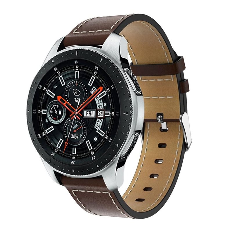 Samsung Galaxy Watch 46mm Reim i ekte skinn, Brun
