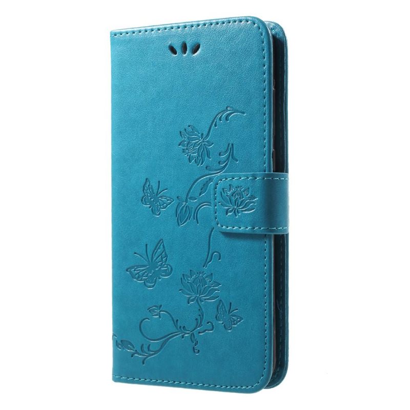 Huawei P20 Pro Mobiletui med sommerfugler, Blå