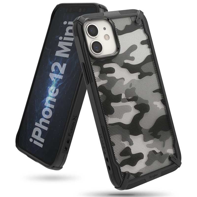 Ringke iPhone 12 Mini Fusion X Deksel, Camo Black