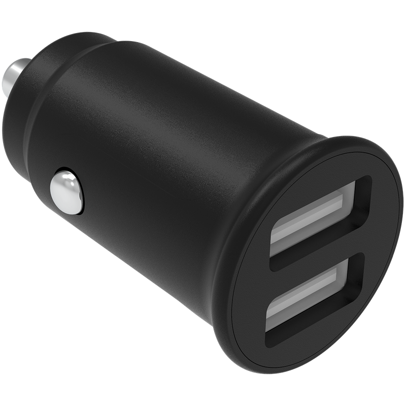 Smartline Billader 2xUSB-A 4.8A 12V-24V, Svart