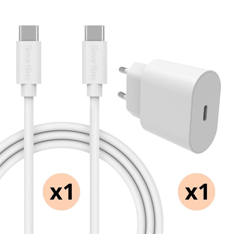 Apple iPad Mini 6th Gen (2021) Kit for optimal lading med 2m USB-C-kabel, Hvit