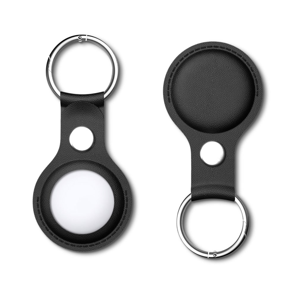 Apple AirTag Skinndeksel med nøkkelring, Svart