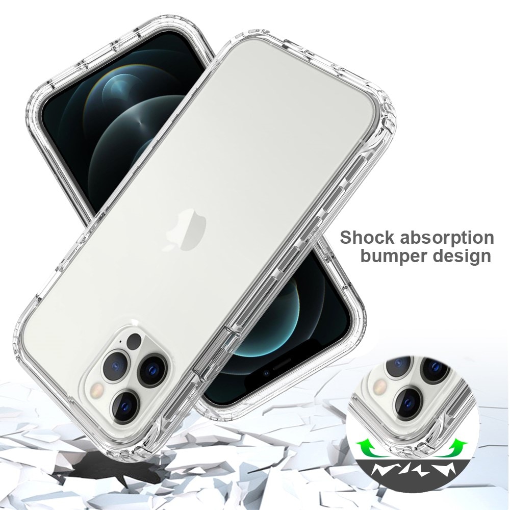 iPhone 12/iPhone 12 Pro Mobildeksel med beskyttelsesramme, Gjennomsiktig