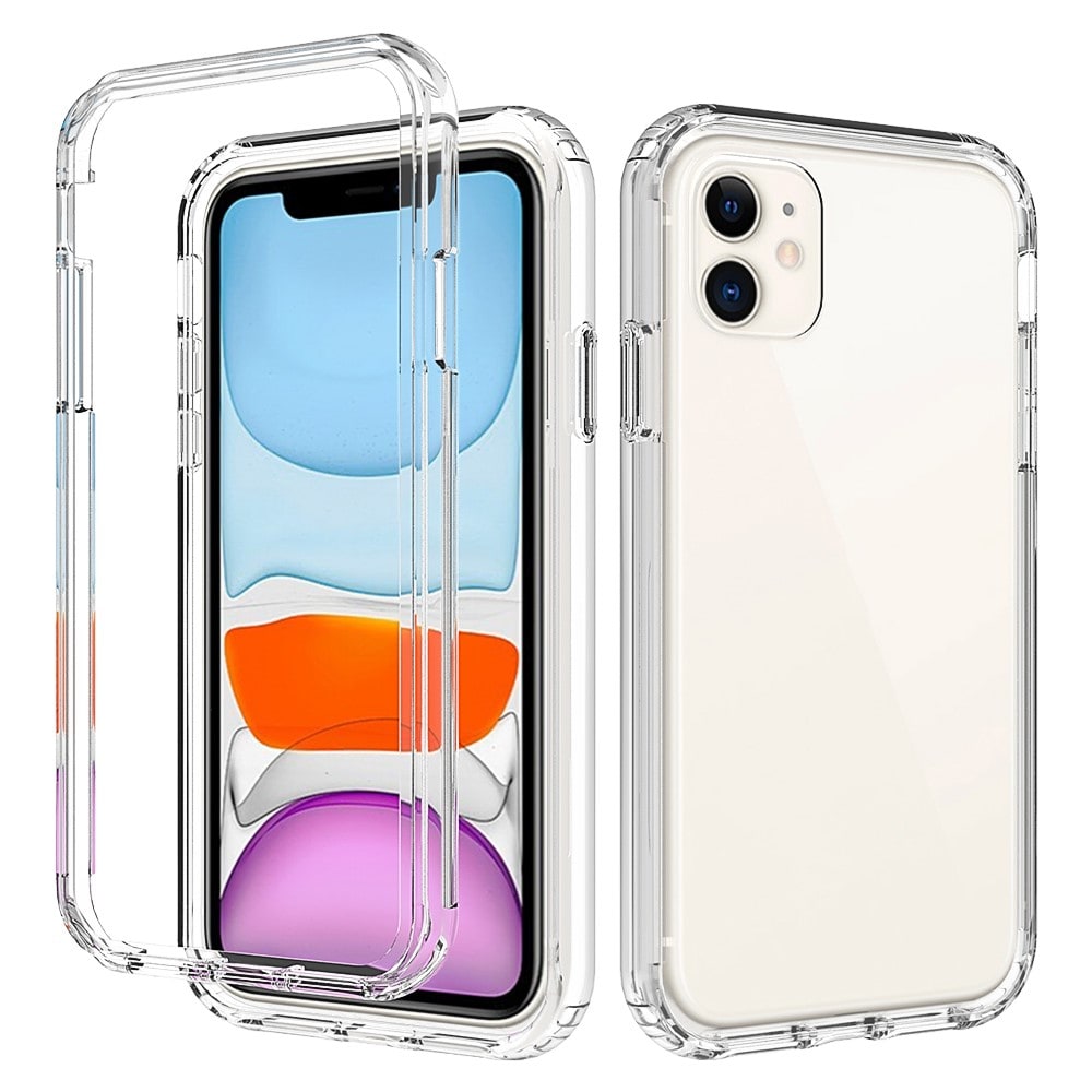 iPhone 11 Støtsikkert mobildeksel med beskyttelsesramme Gjennomsiktig