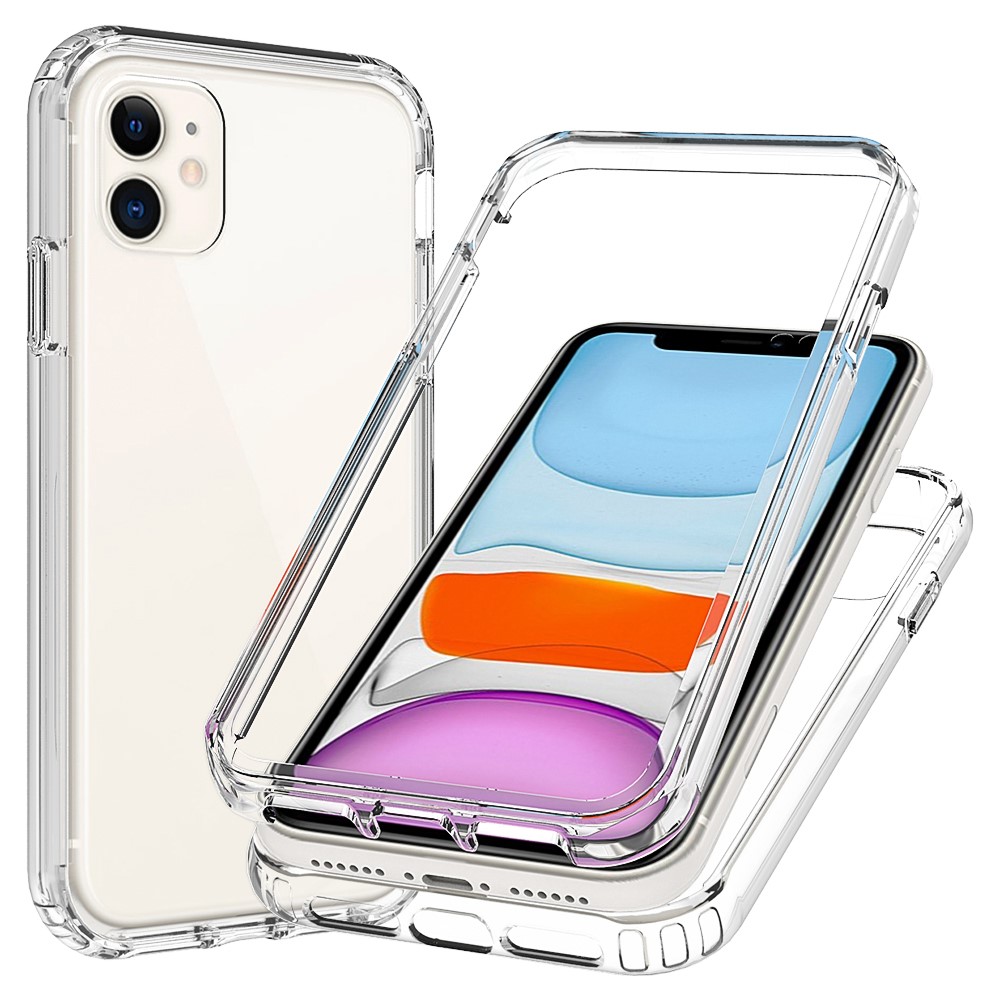 iPhone 11 Støtsikkert mobildeksel med beskyttelsesramme Gjennomsiktig