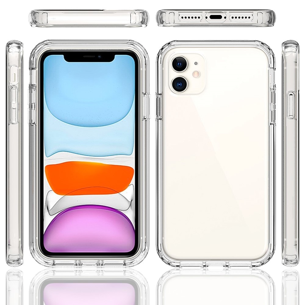 iPhone 11 Støtsikkert mobildeksel med beskyttelsesramme Gjennomsiktig