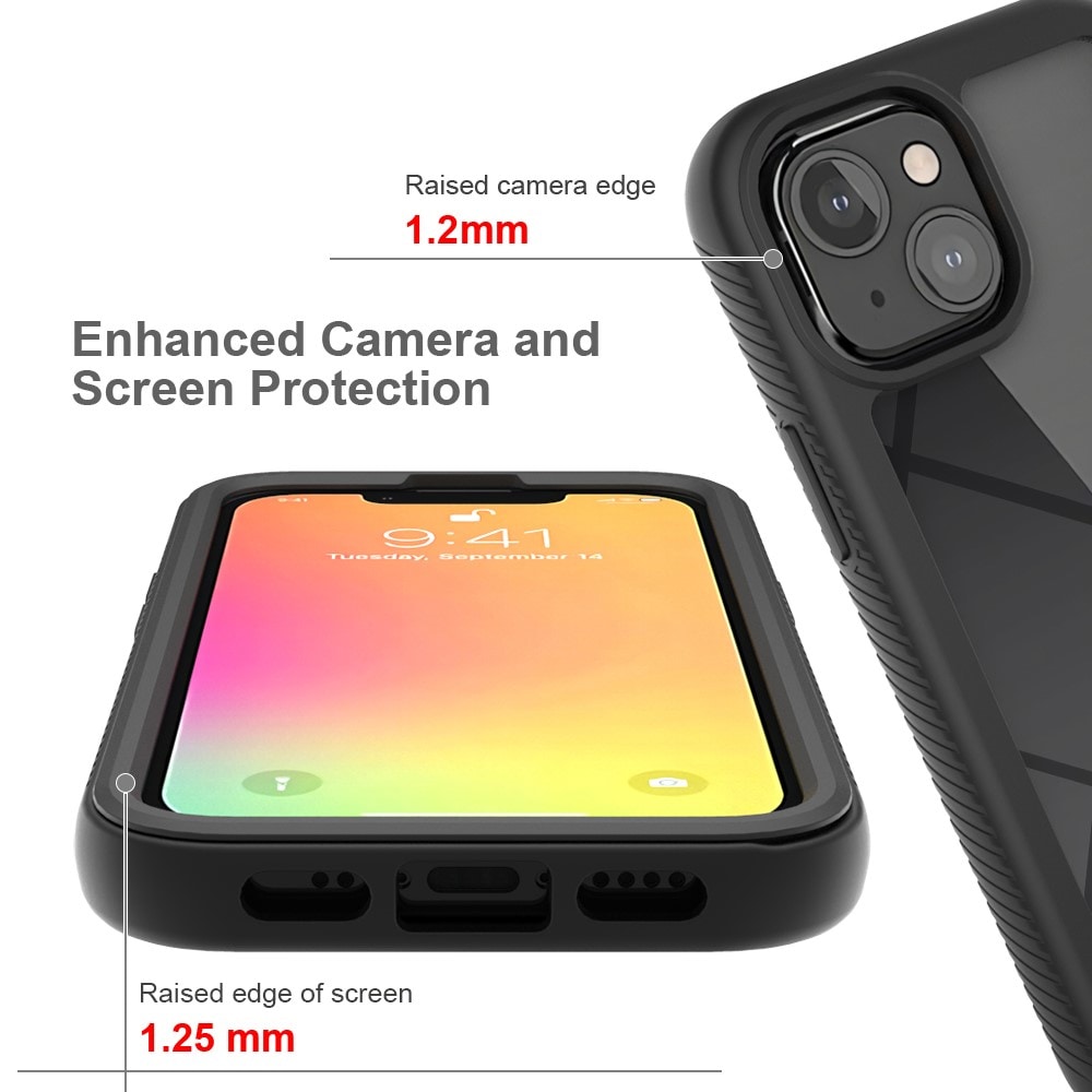 iPhone 13 Mini Mobildeksel med beskyttelsesramme, Svart