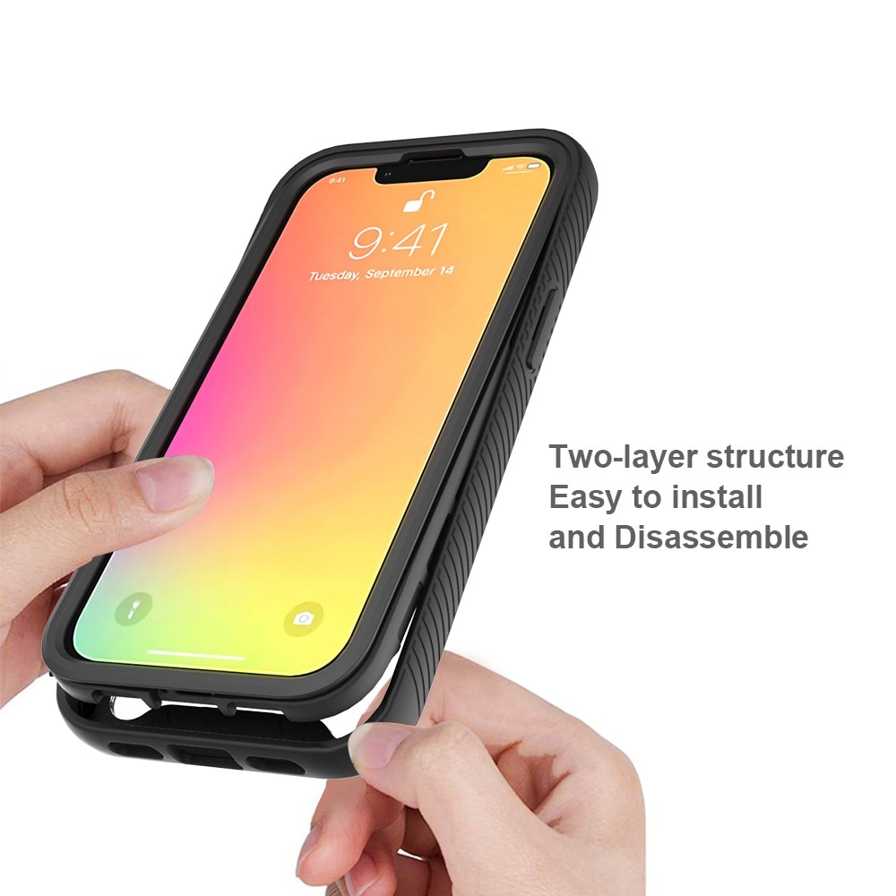 iPhone 13 Mini Mobildeksel med beskyttelsesramme, Svart