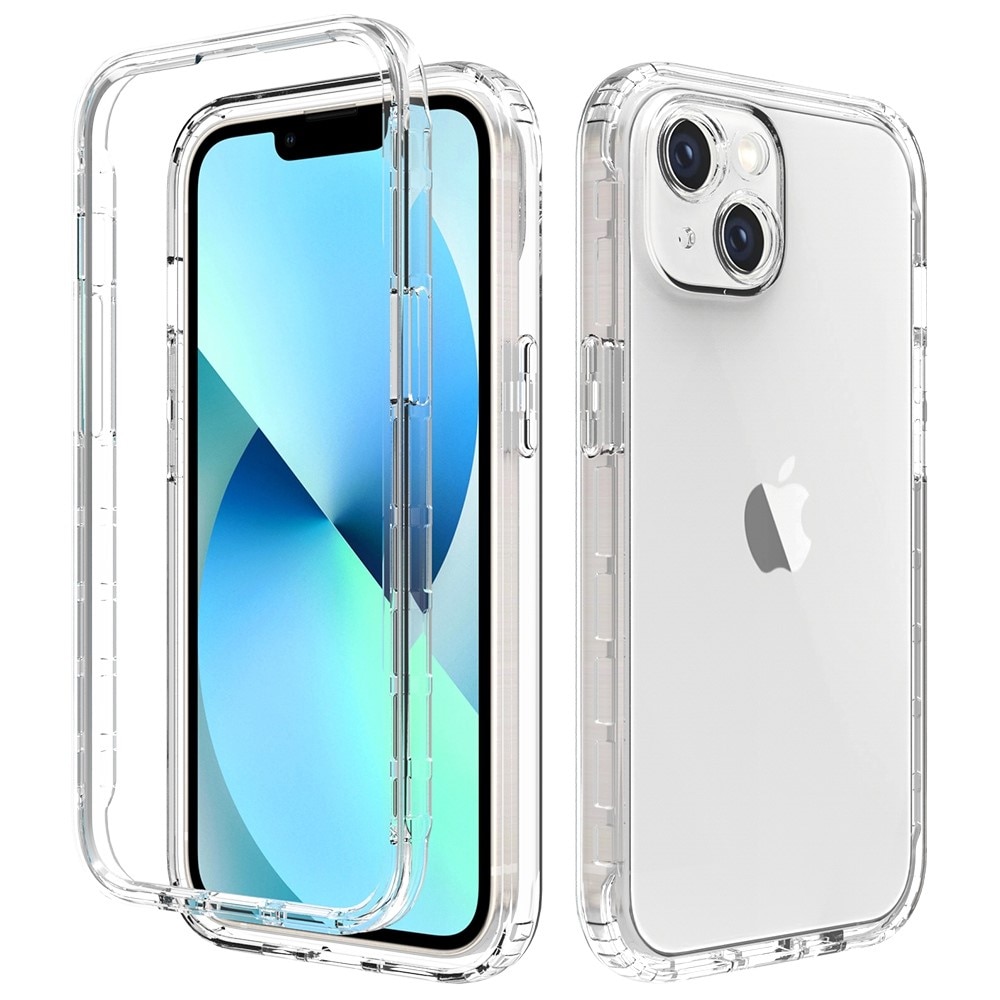iPhone 14 Mobildeksel med beskyttelsesramme, Gjennomsiktig