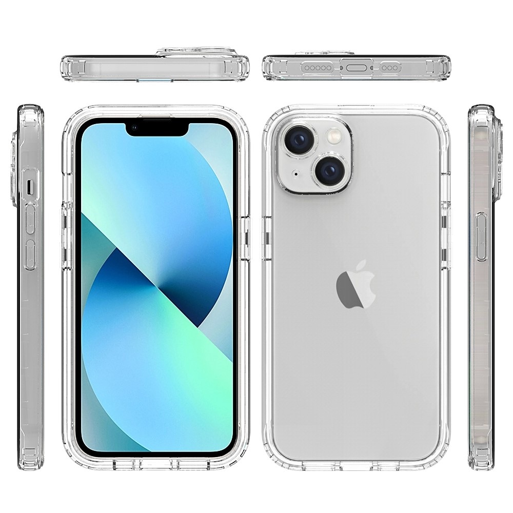 iPhone 14 Plus Mobildeksel med beskyttelsesramme, Gjennomsiktig