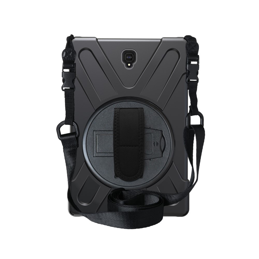 Samsung Galaxy Tab S4 Tøft hybriddeksel med skulderrem Svart