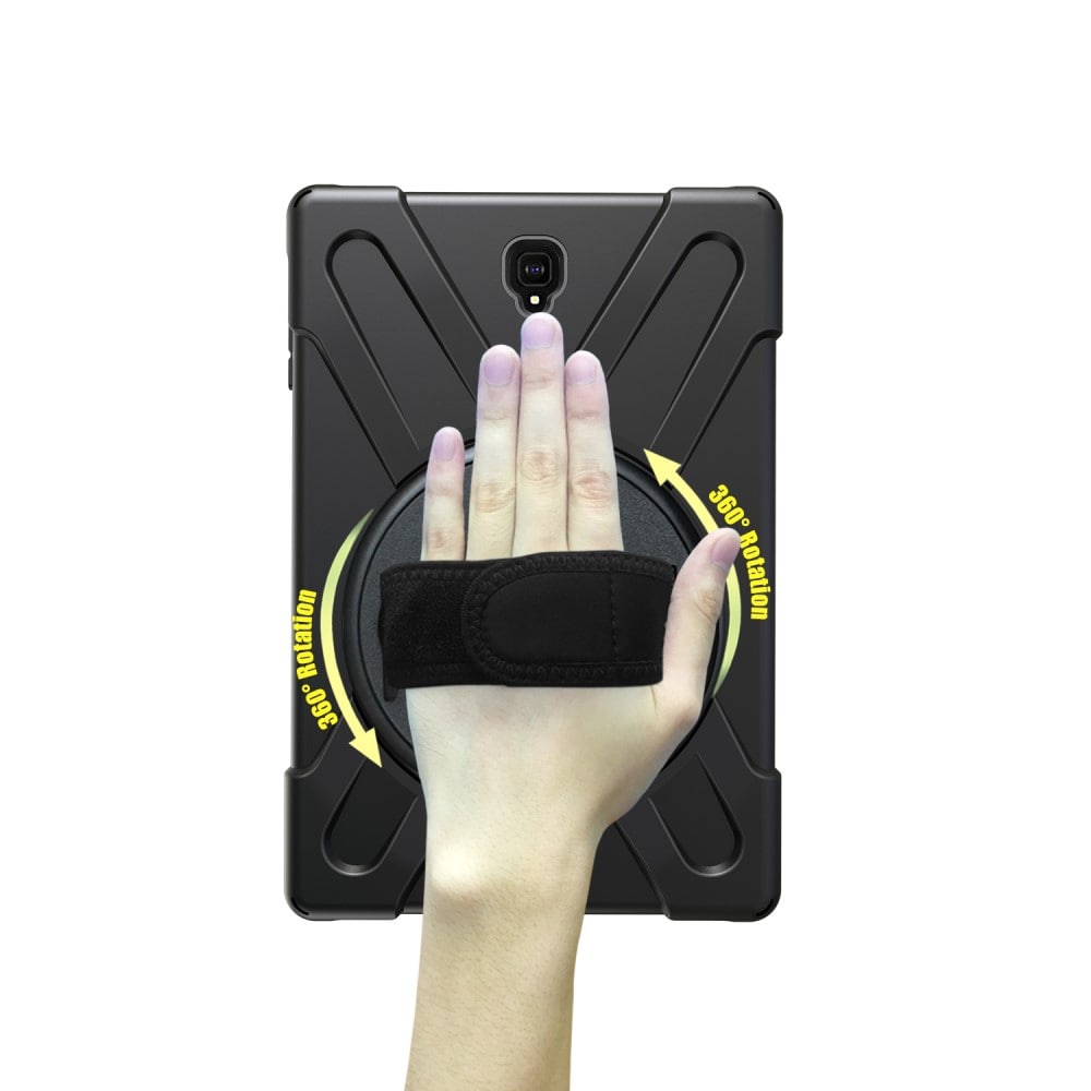 Samsung Galaxy Tab S4 Tøft hybriddeksel med skulderrem Svart