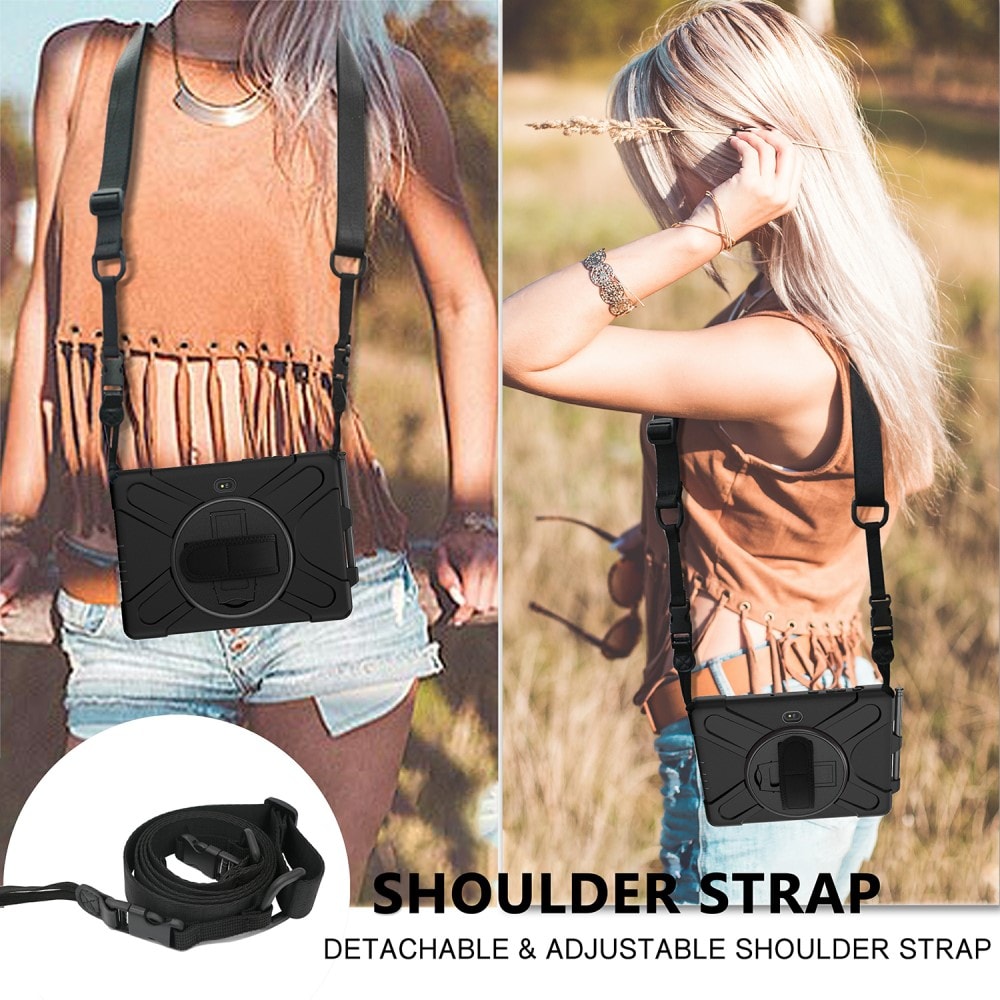 Samsung Galaxy Tab Active5 Pro Tøft hybriddeksel med skulderrem Svart