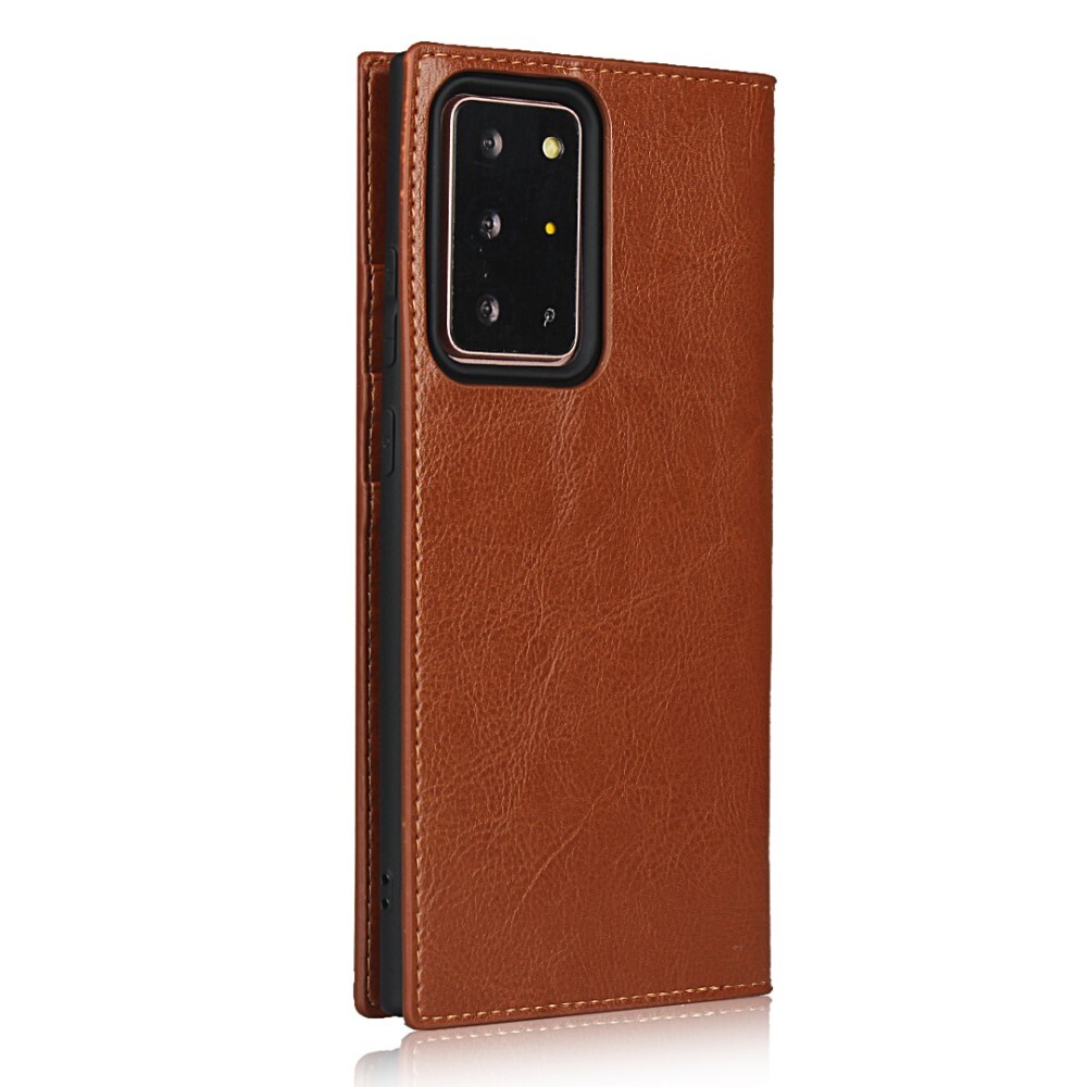 Samsung Galaxy Note 20 Ultra Smidig mobiletui i ekte skinn, Brun