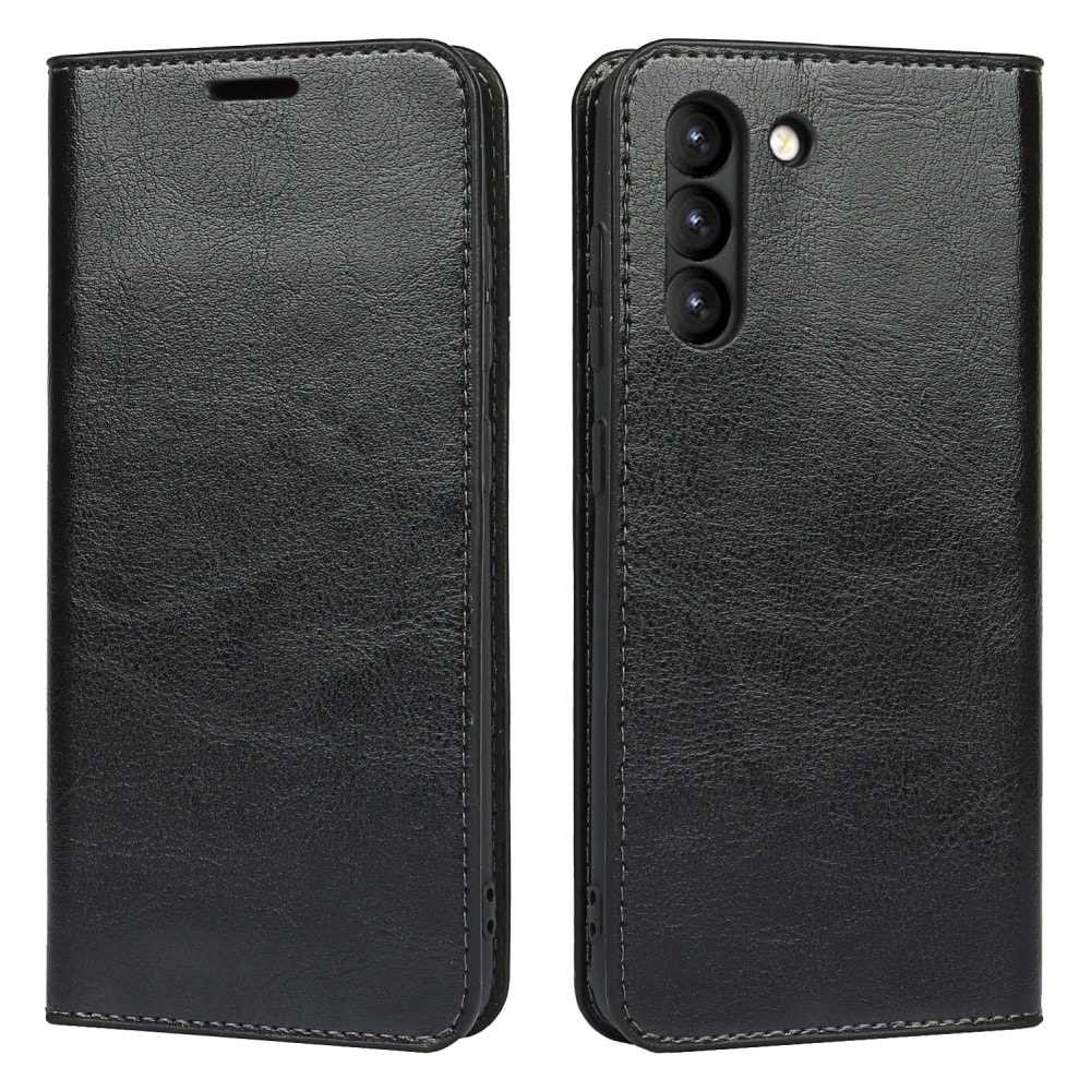 Samsung Galaxy S21 FE Smidig mobiletui i ekte skinn, Svart