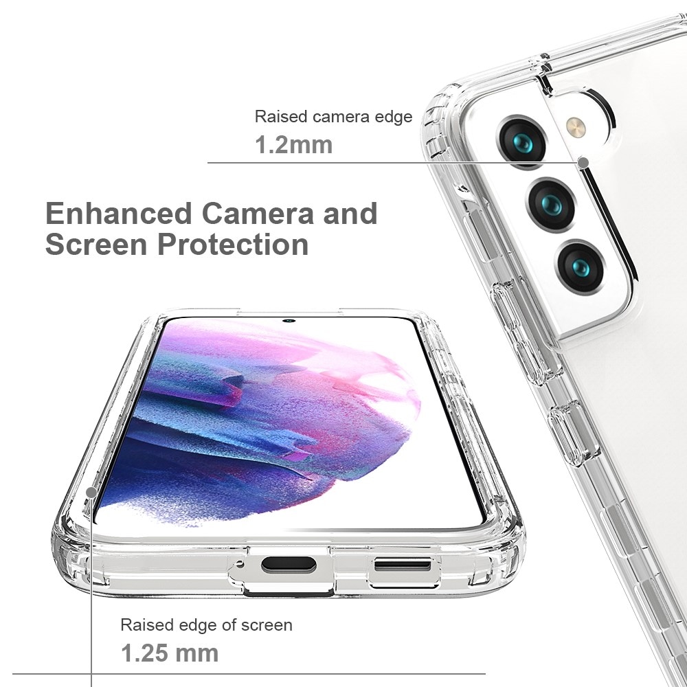 Samsung Galaxy S22 Mobildeksel med beskyttelsesramme, Gjennomsiktig