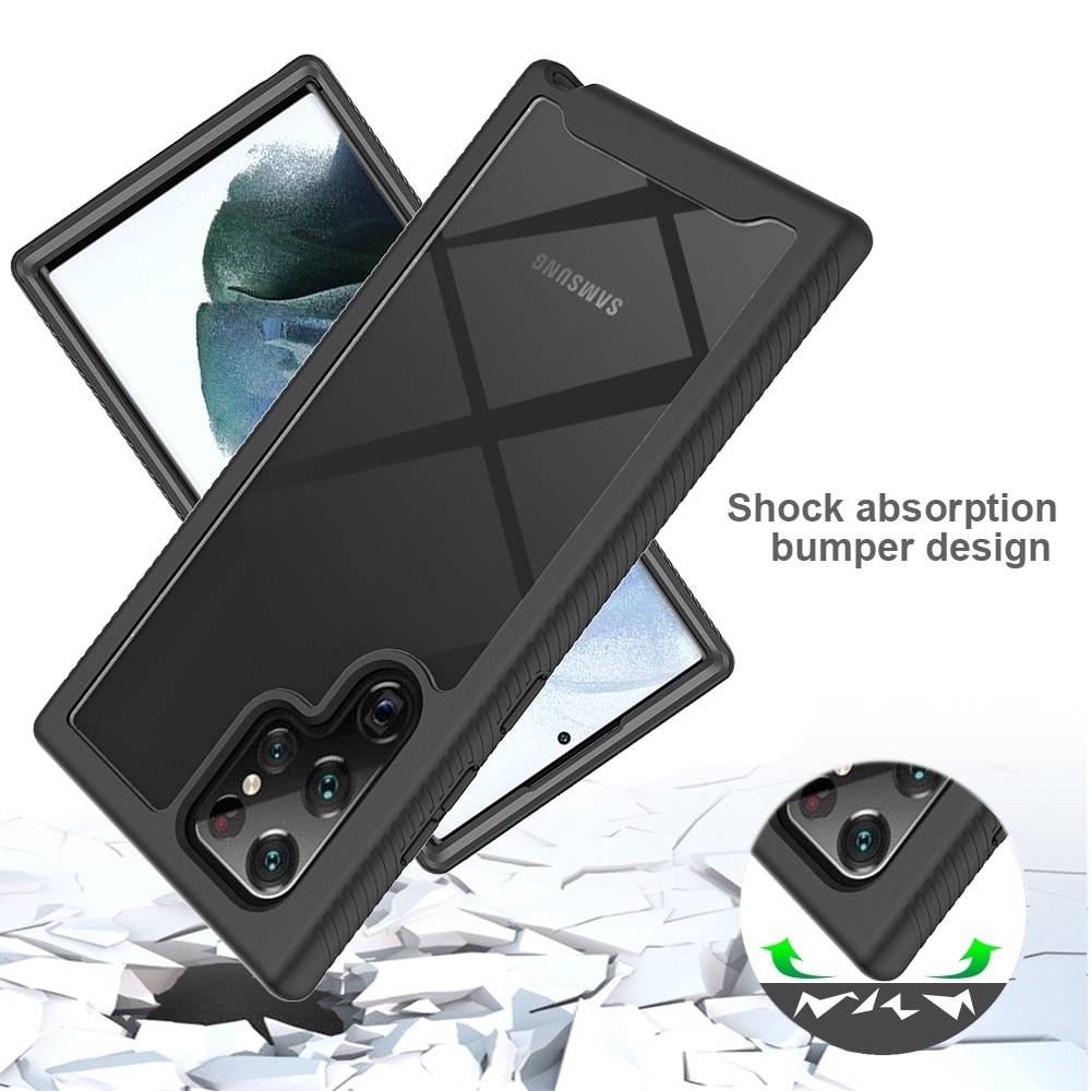 Samsung Galaxy S22 Ultra Mobildeksel med beskyttelsesramme, Svart