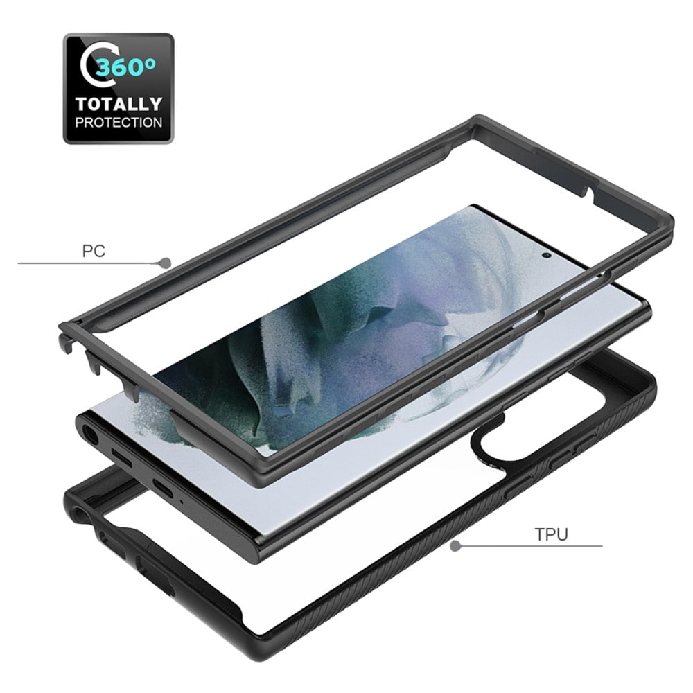 Samsung Galaxy S22 Ultra Mobildeksel med beskyttelsesramme, Svart