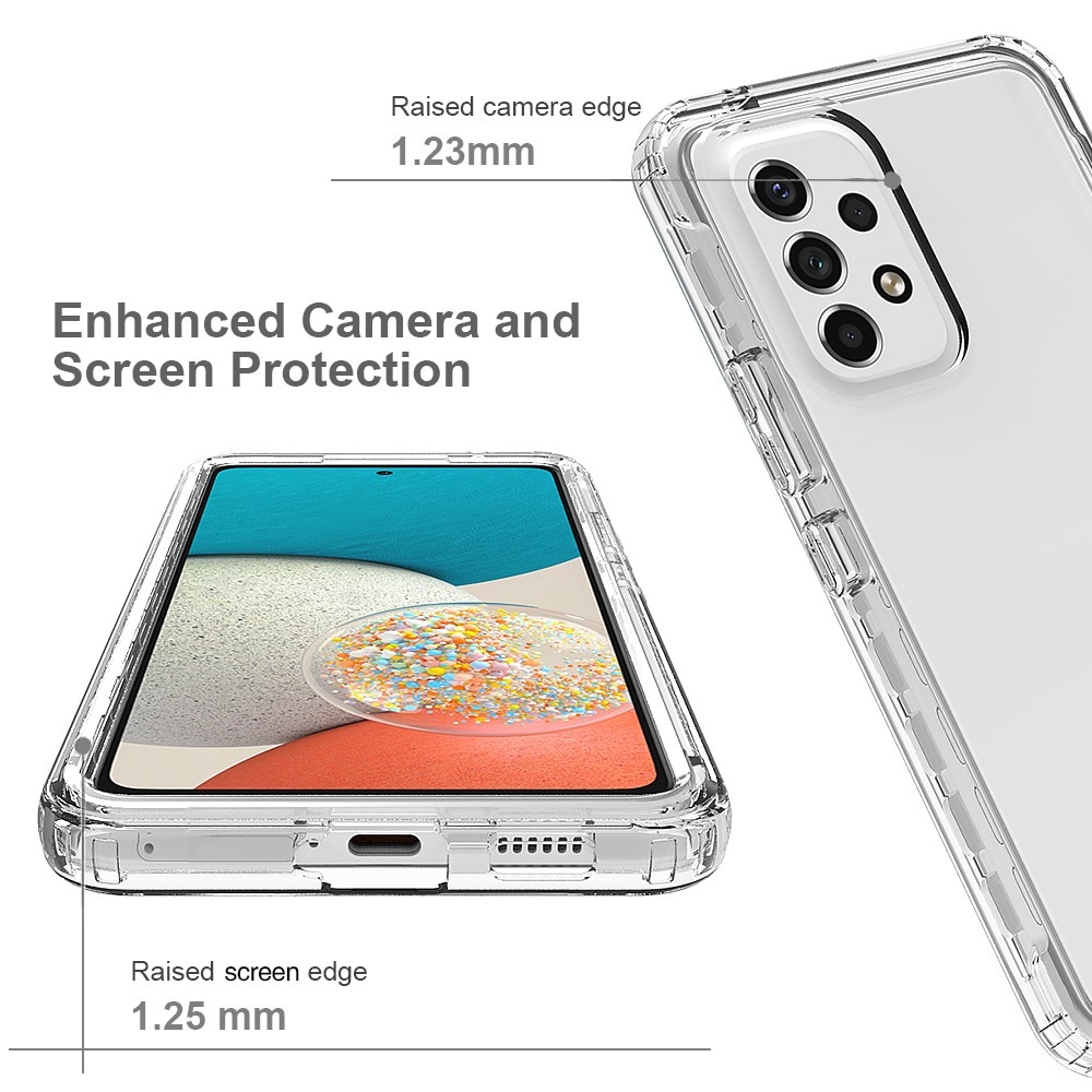 Samsung Galaxy A53 Mobildeksel med beskyttelsesramme, Gjennomsiktig
