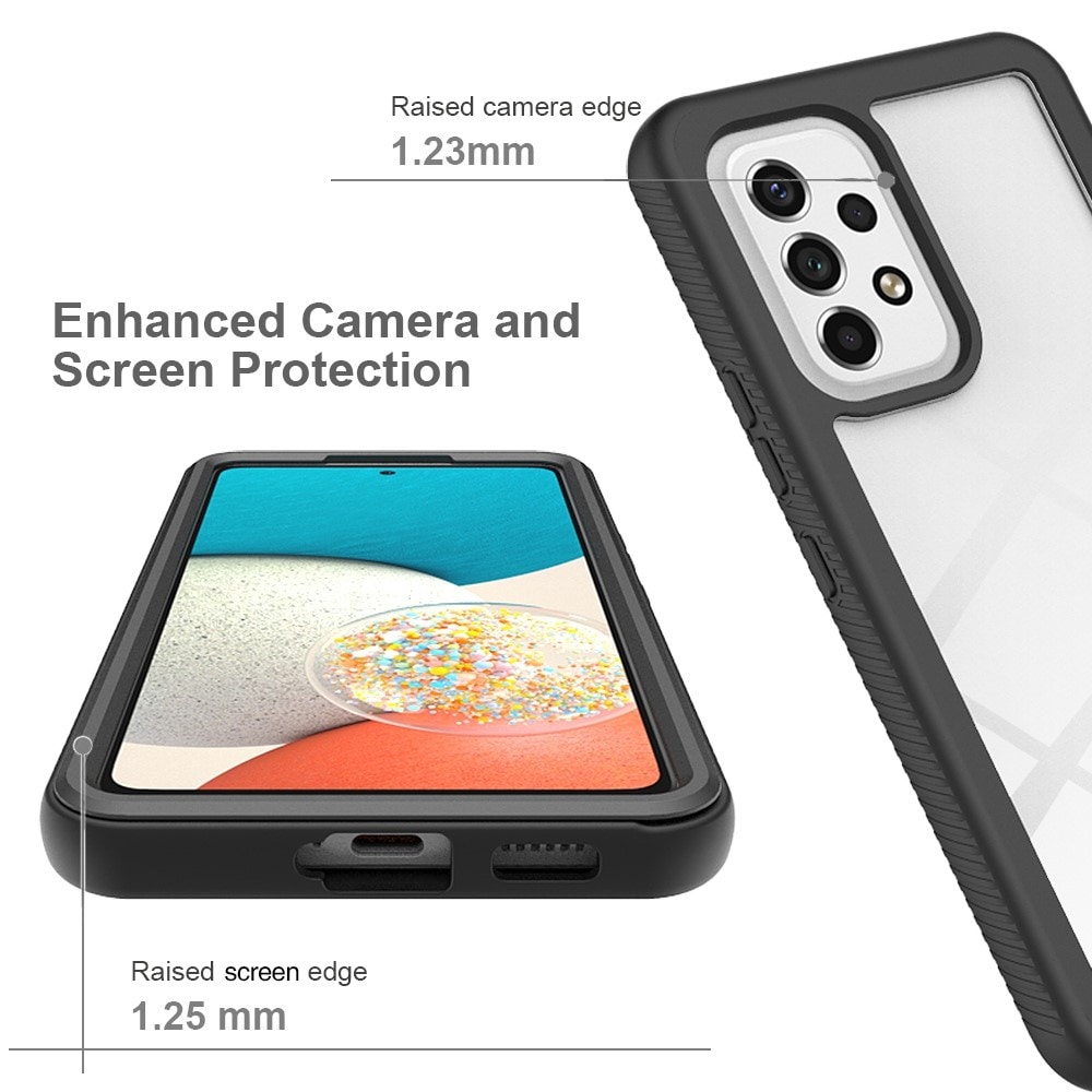 Samsung Galaxy A53 Mobildeksel med beskyttelsesramme, Svart