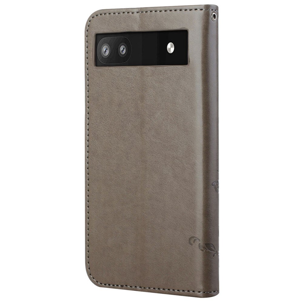 Google Pixel 6a Mobiletui med sommerfugler, Grå