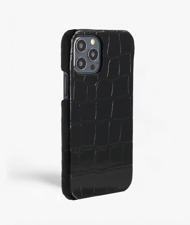 iPhone 12/iPhone 12 Pro Deksel Croco Svart