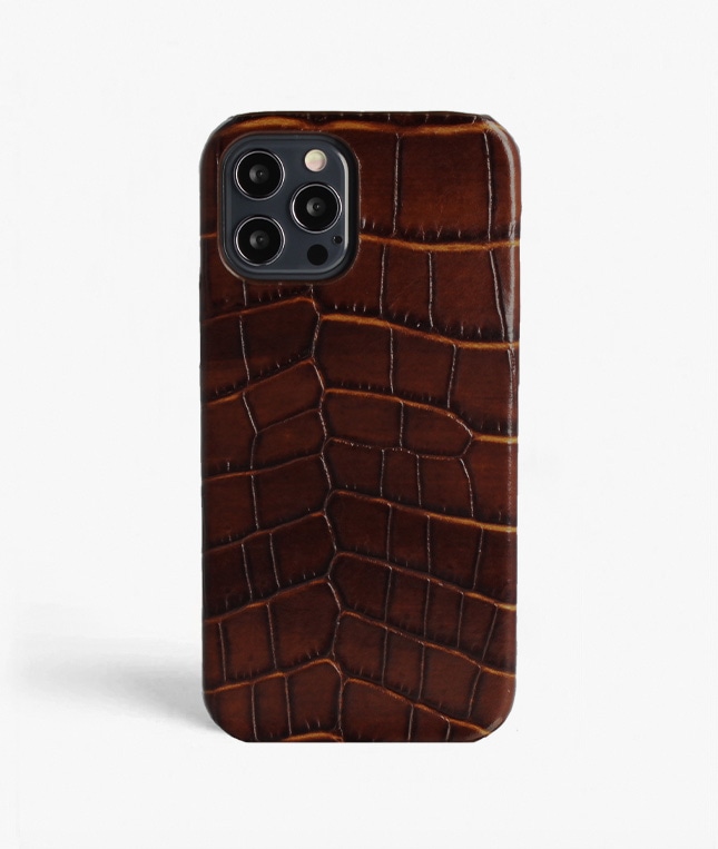 iPhone 12/iPhone 12 Pro Deksel Croco Brun