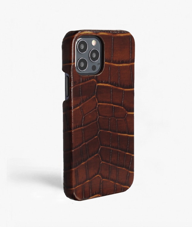 iPhone 12/iPhone 12 Pro Deksel Croco Brun