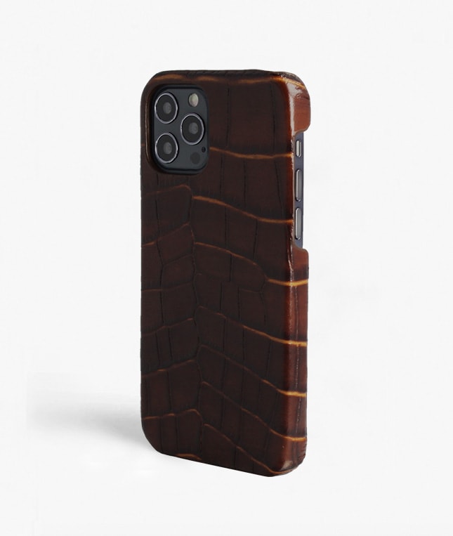 iPhone 12/iPhone 12 Pro Deksel Croco Brun