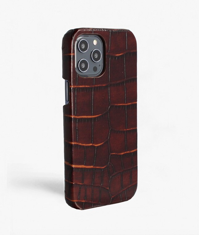 iPhone 12 Pro Max Deksel Croco Brun
