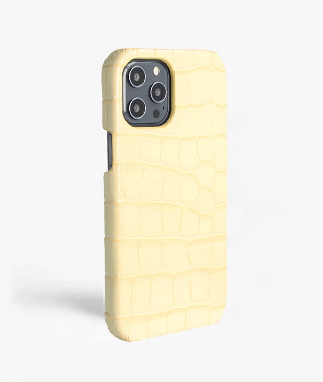 iPhone 12 Pro Max Deksel Croco Gul