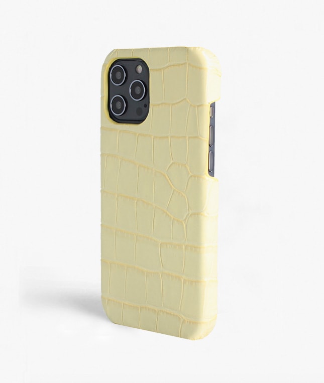 iPhone 12 Pro Max Deksel Croco Gul