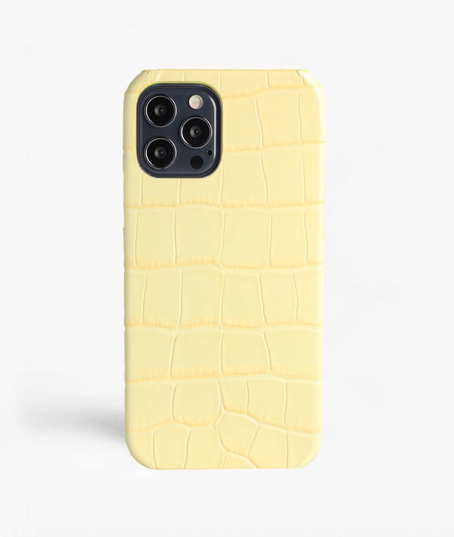 iPhone 12/iPhone 12 Pro Deksel Croco Gul