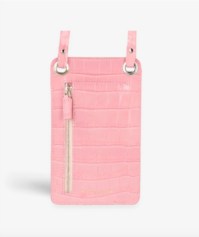 Smart Crossbody Veske Croco Rosa