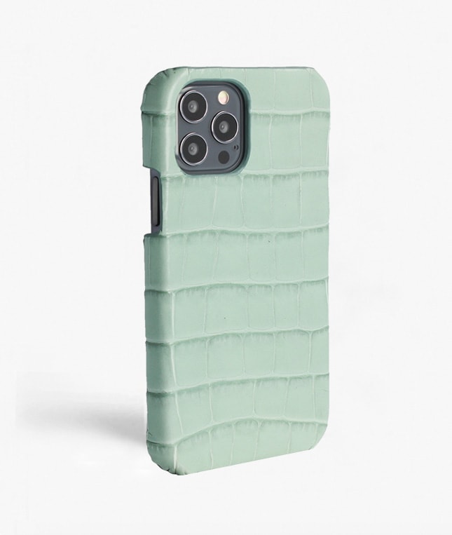 iPhone 12 Pro Max Deksel Croco Lysegrønn