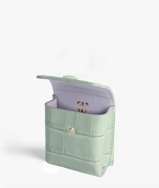 Festbart AirPods læreretui Croco Pastell Teal