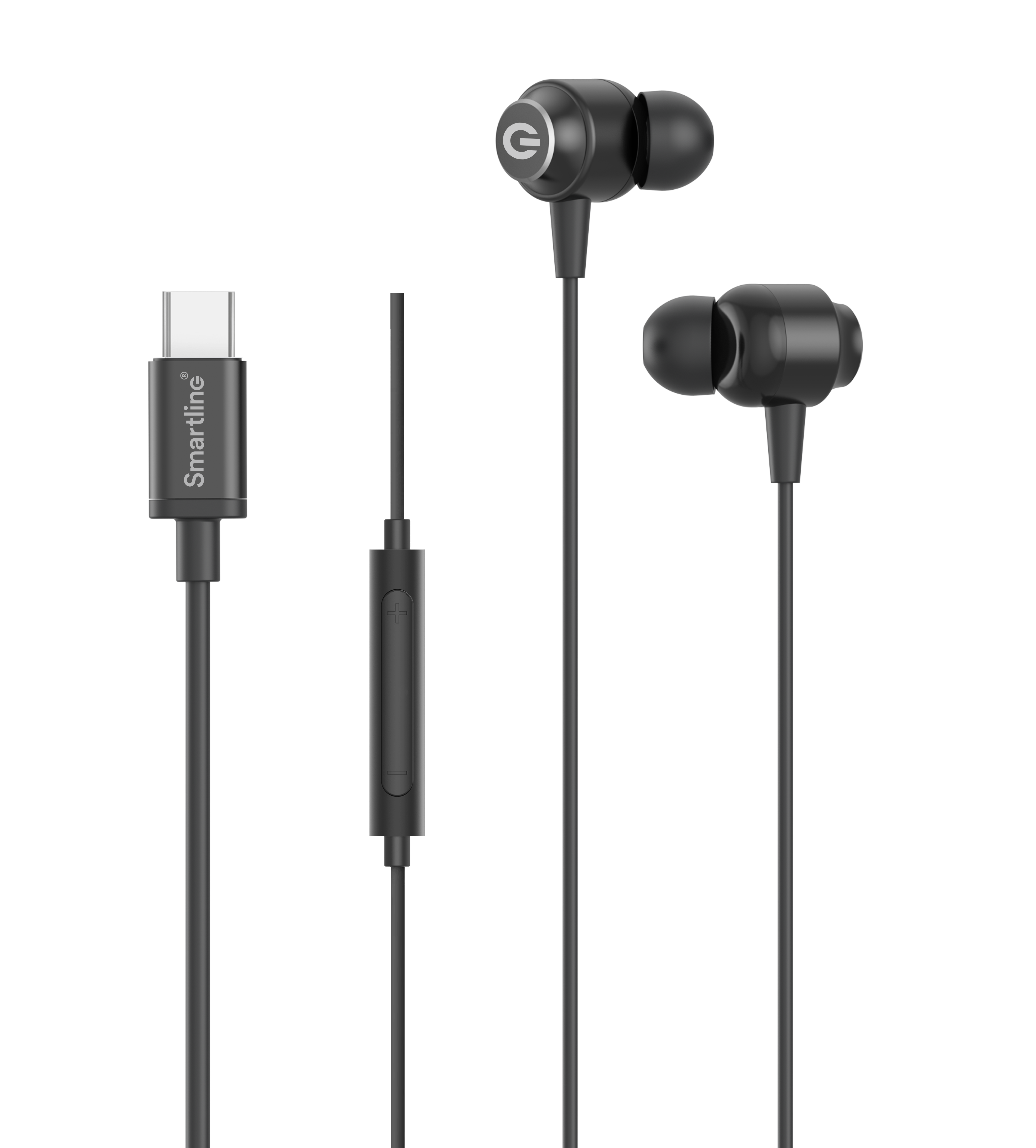 Kablede In-ear hodetelefoner med USB-C, Svart