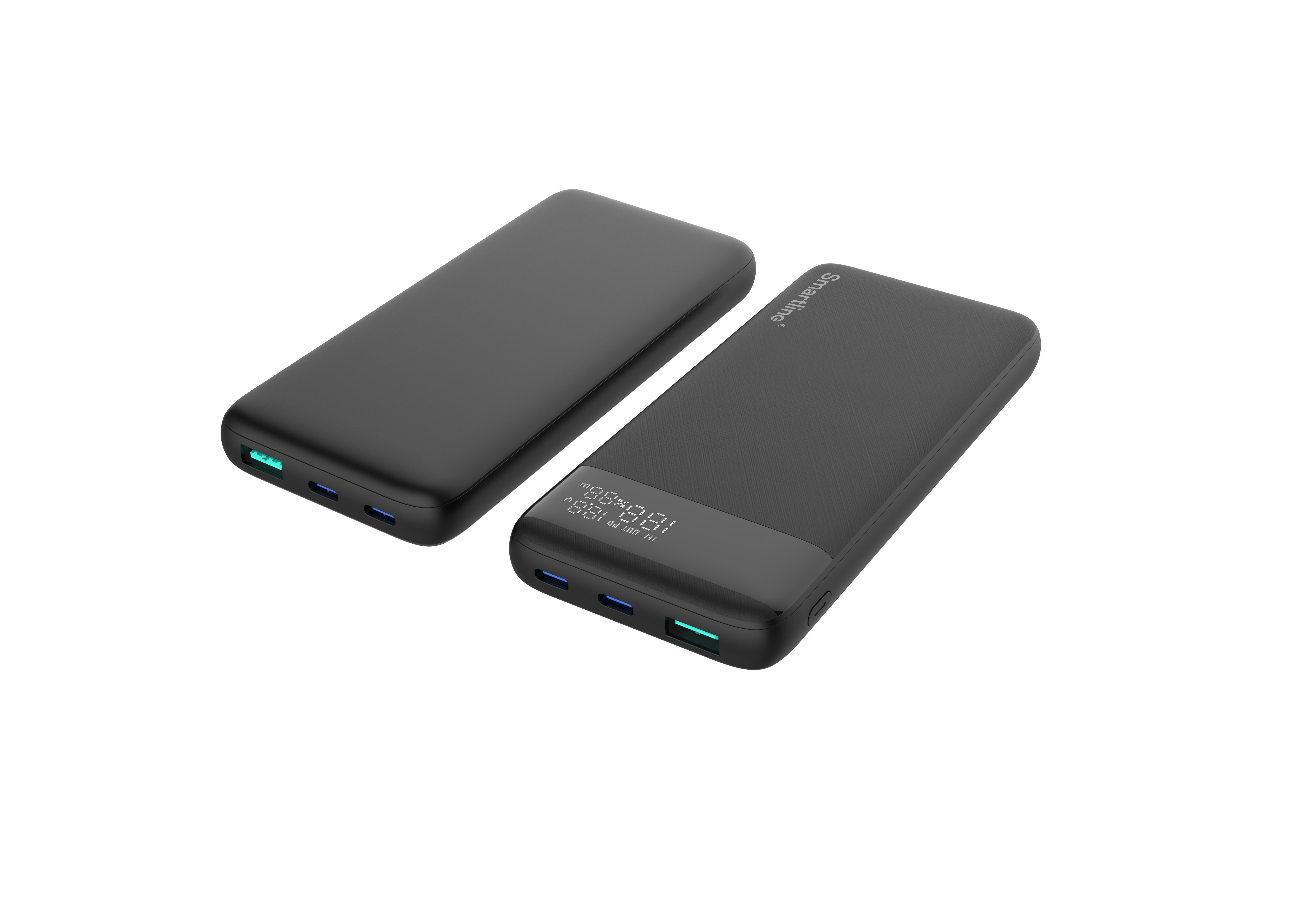 Powerbank 10000 mAh Display 30W PD, Svart