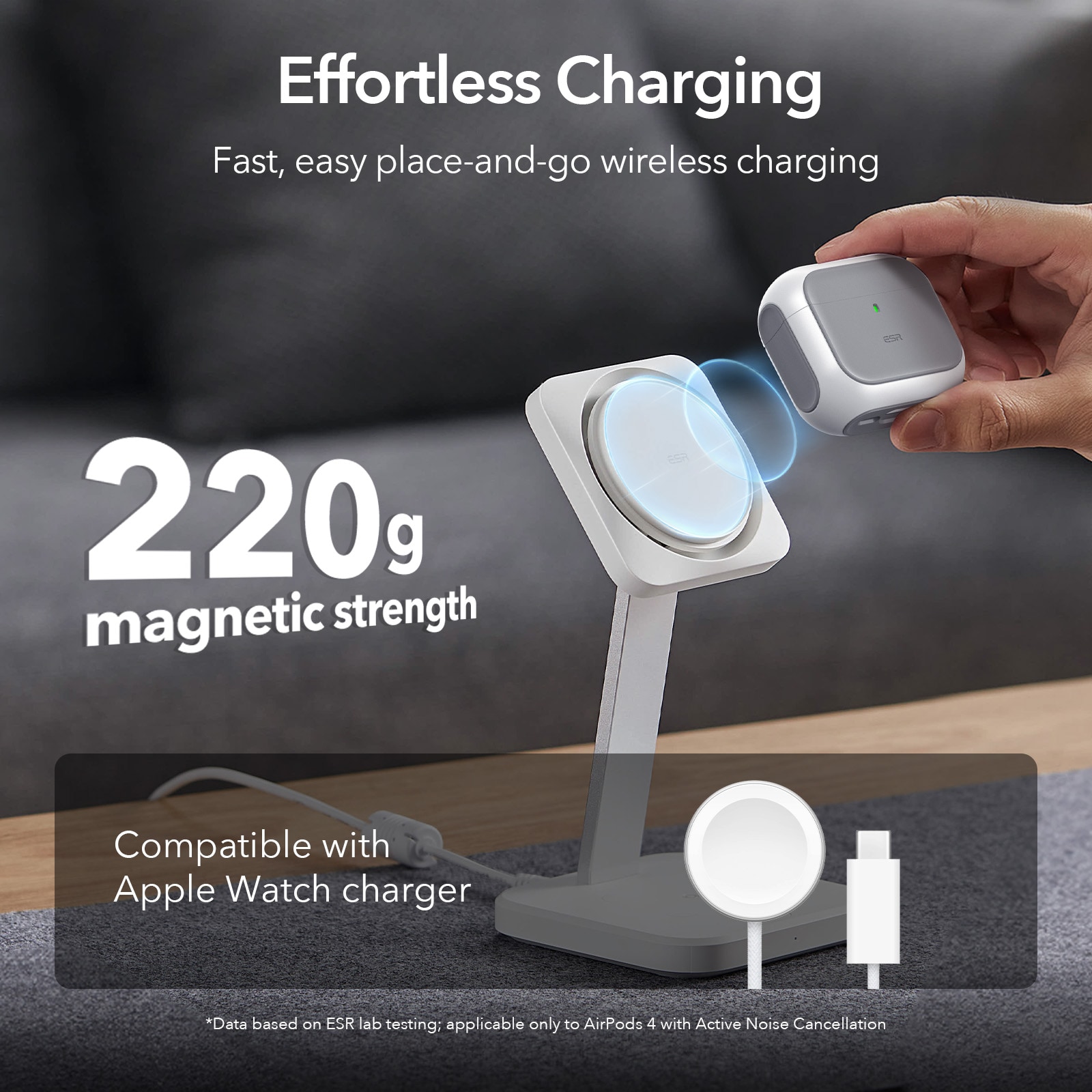 Apple AirPods 4 Deksel Orbit MagSafe, Svart