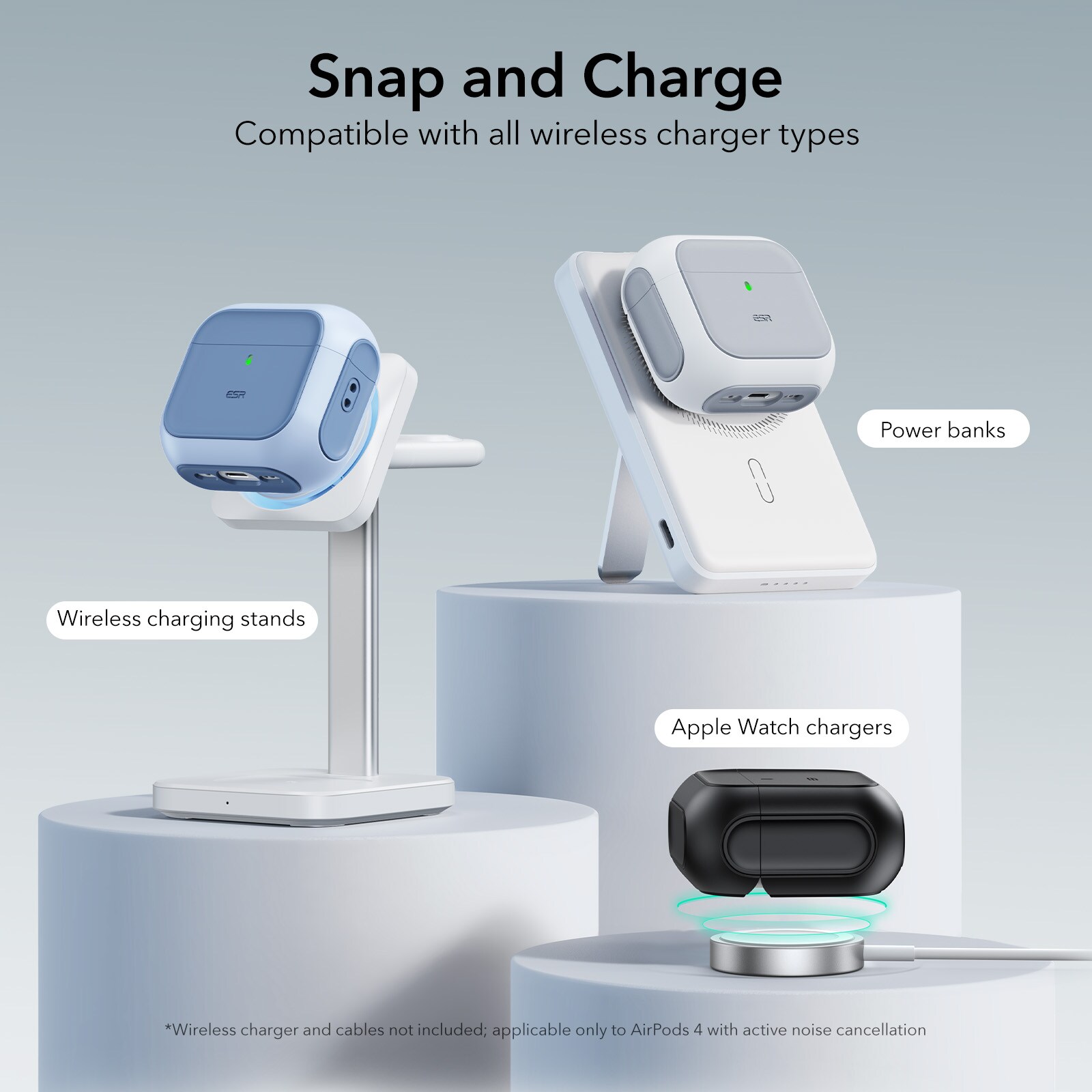 Apple AirPods 4 Deksel Orbit MagSafe, Svart