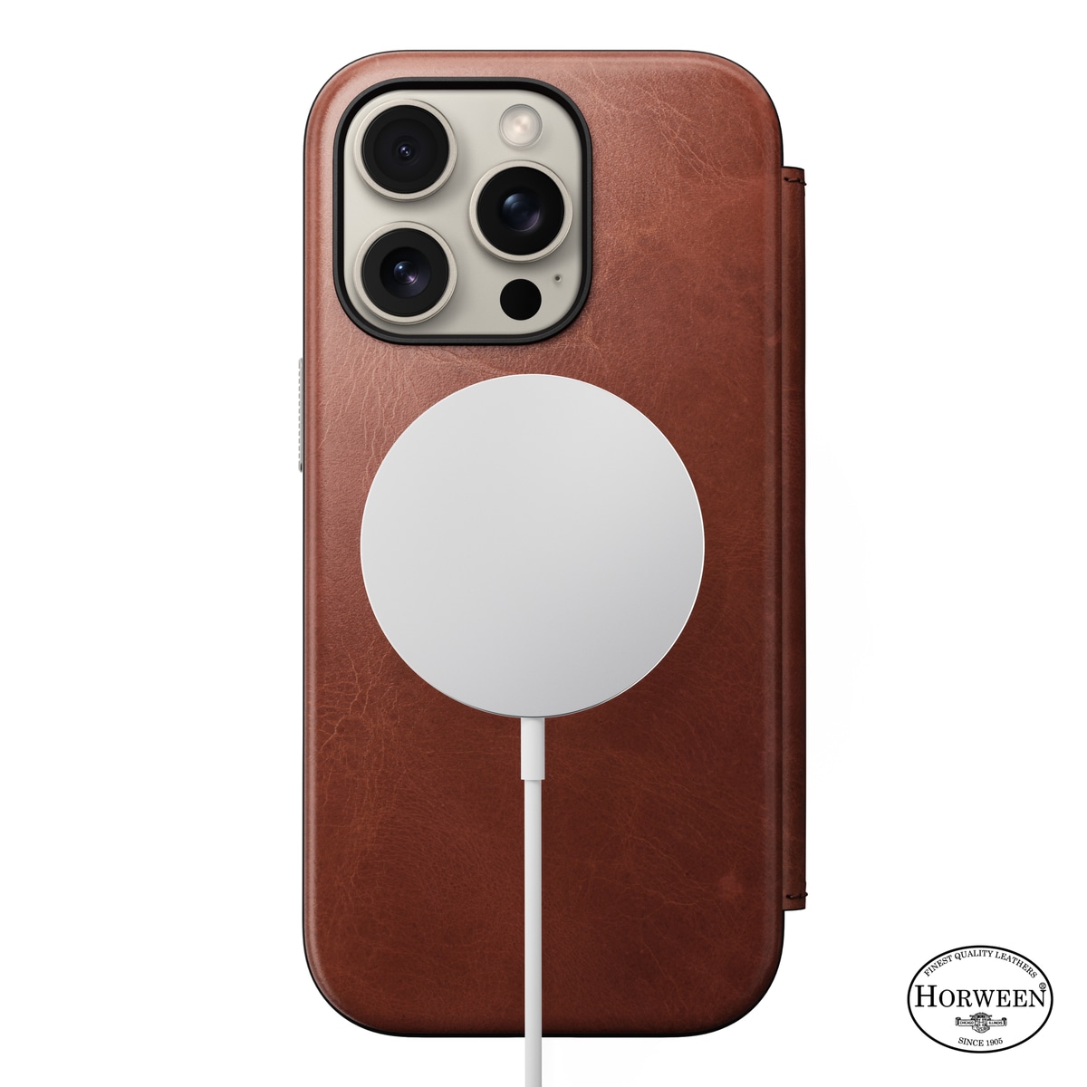 iPhone 16 Pro Skinnetui MagSafe - Modern Horween Leather Folio Olde Dublin