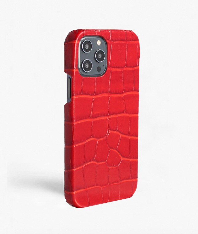 iPhone 12 Pro Max Deksel Croco Rød