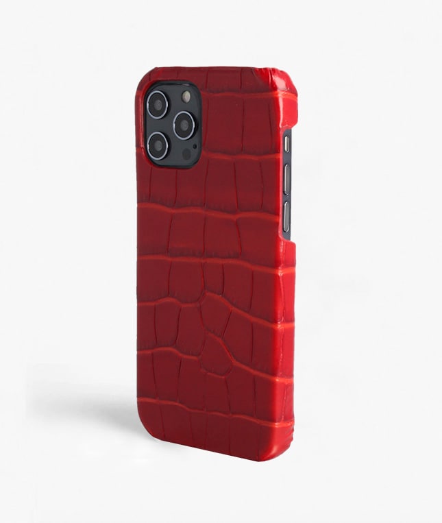 iPhone 12 Pro Max Deksel Croco Rød