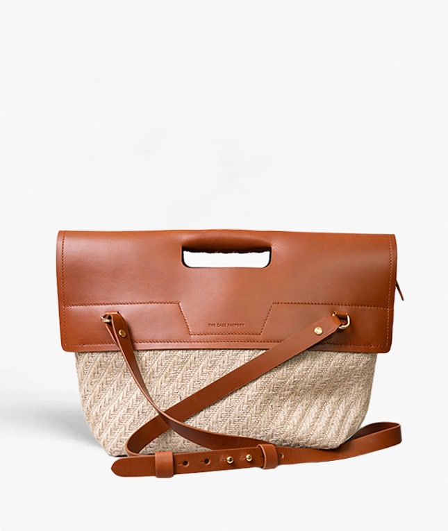 Classy Bag Jute Leather Vegetable Tanned Brun