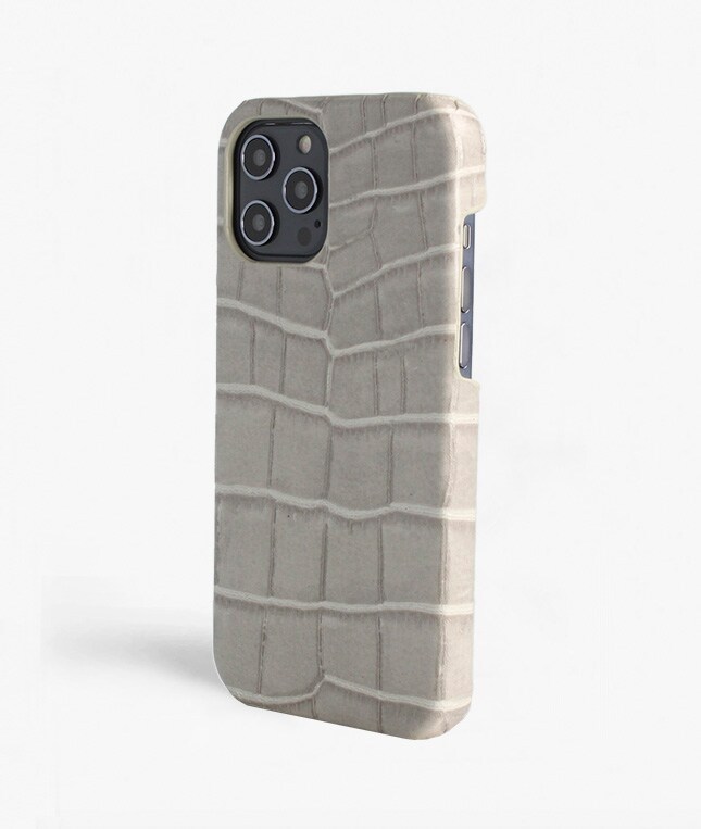 iPhone 12 Pro Max Deksel Croco Grå