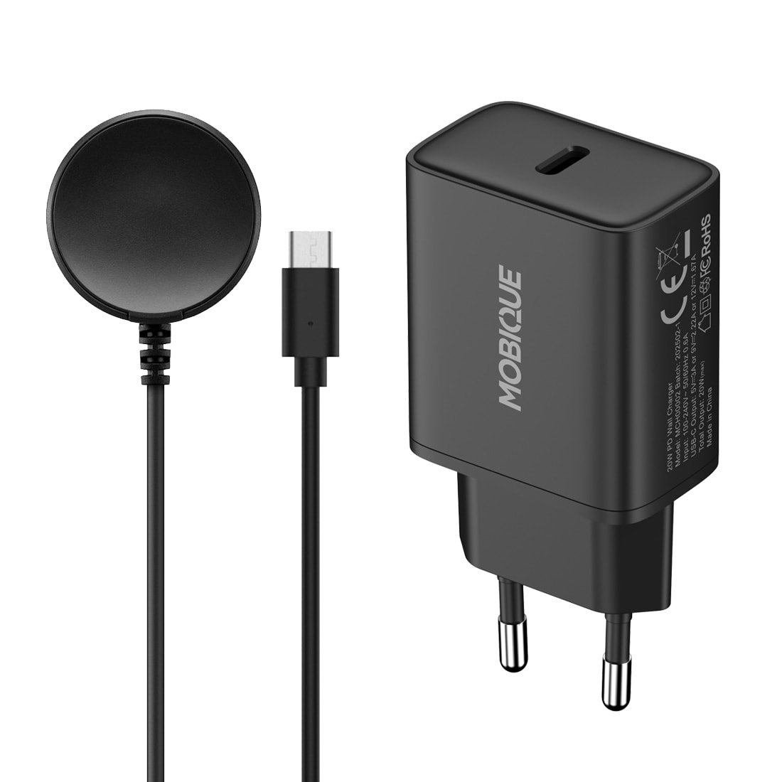 Samsung Galaxy Watch Ultra (2025) Lader - kabel & vegglader 20W, Svart