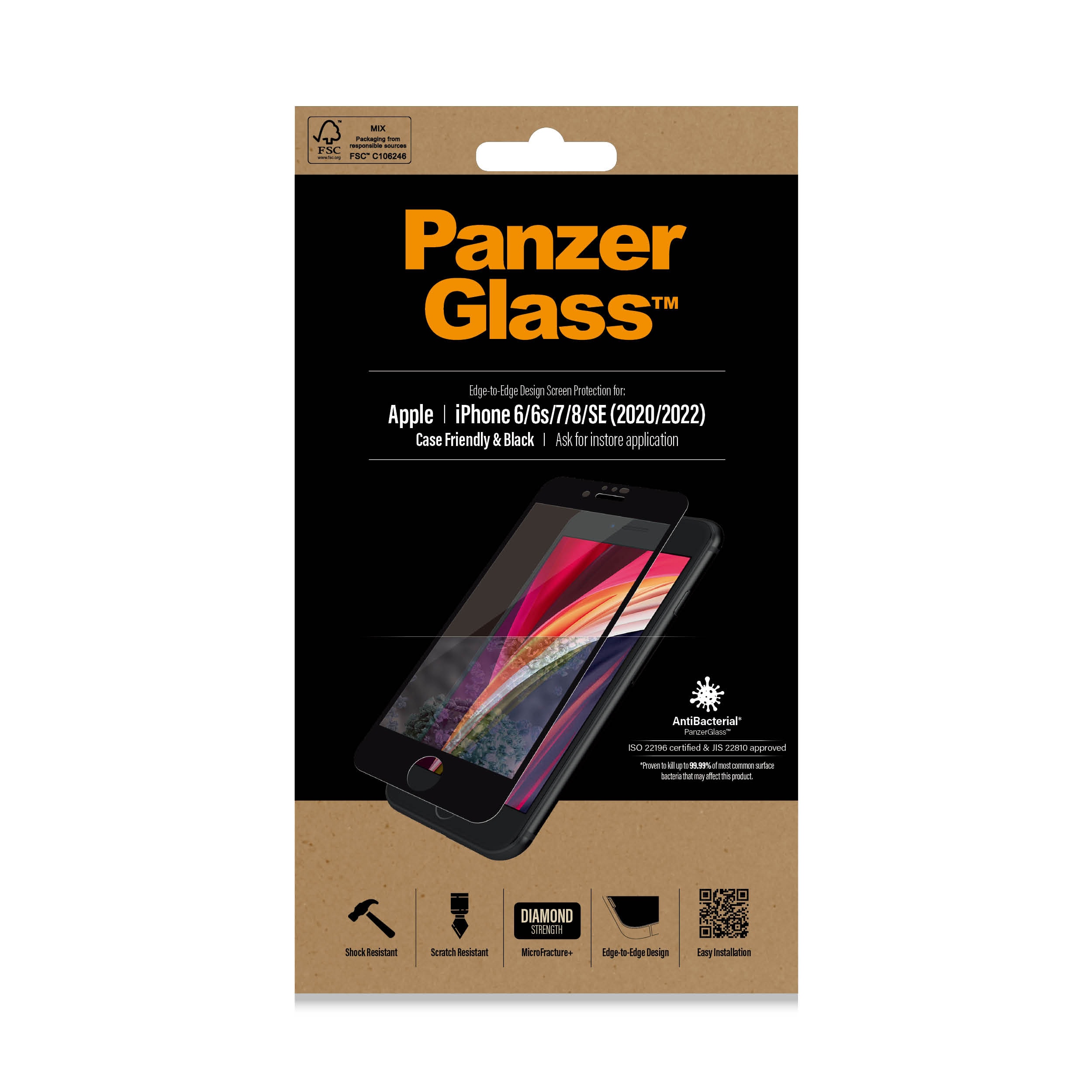 iPhone SE 2022 Skjermbeskytter i ripemotstandig herdet glass - Edge-to-Edge