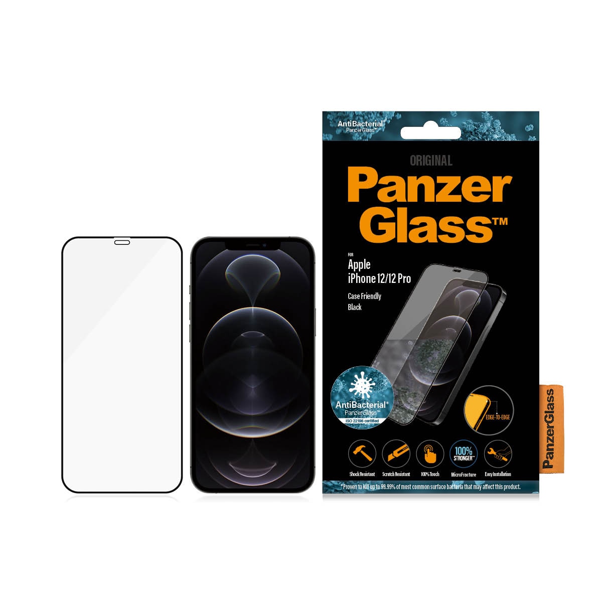 iPhone 12/iPhone 12 Pro Skjermbeskytter i ripemotstandig herdet glass - Edge-to-Edge