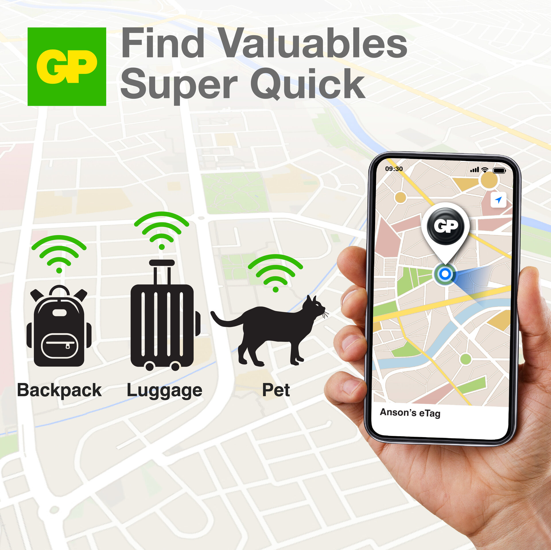 Smart Tracker eTag 1-pack, Svart
